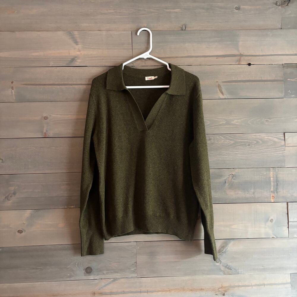 FAHERTY | Jackson Sweater Polo Olive Heather Size Large